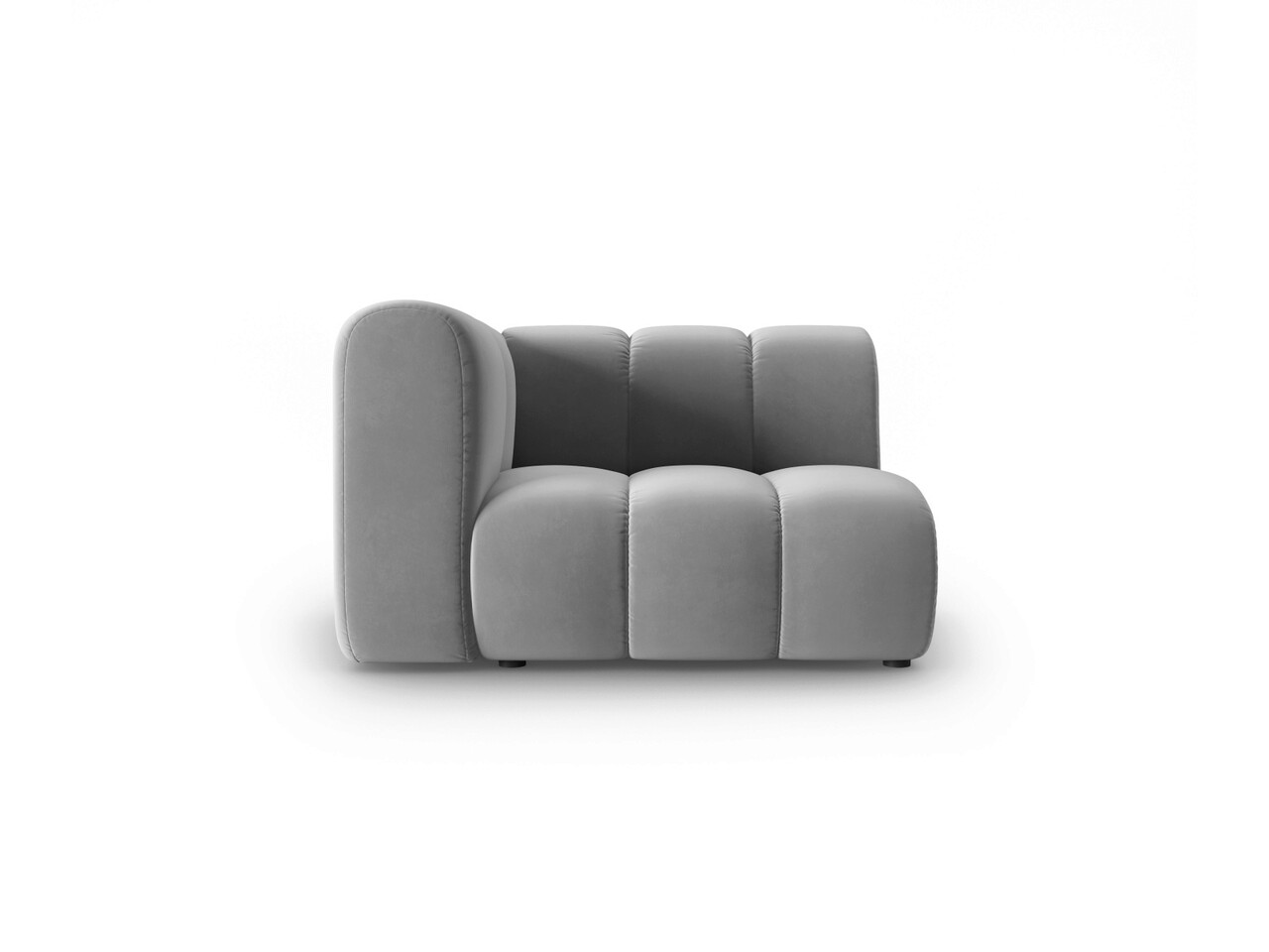 Modul canapea stanga 1 loc, Lupine, Micadoni Home, BL, 114x87x70 cm, catifea, gri - imagine 6